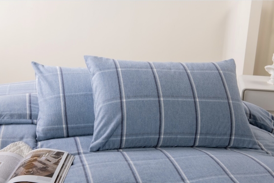 OEM Twin Duvet Covers King ขนาดเต็ม ผ้าห่มครอบผ้าห่ม สีฟ้า โพลีเอสเตอร์ผสมผสานฟลานเนล