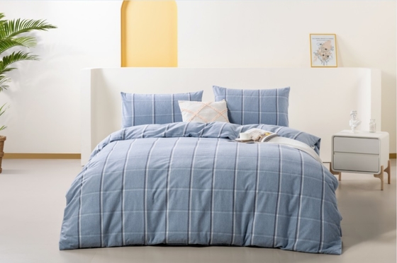 OEM Twin Duvet Covers King ขนาดเต็ม ผ้าห่มครอบผ้าห่ม สีฟ้า โพลีเอสเตอร์ผสมผสานฟลานเนล