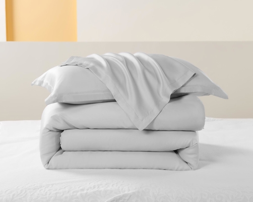 OEM Tencel Lyocell Comforter Set สีขาว สะดวกสบาย Twin Comforter Sets