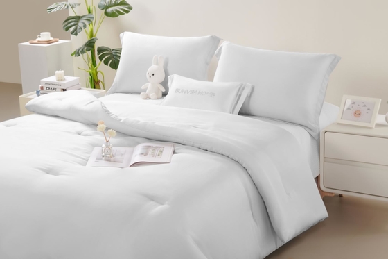 OEM Tencel Lyocell Comforter Set สีขาว สะดวกสบาย Twin Comforter Sets