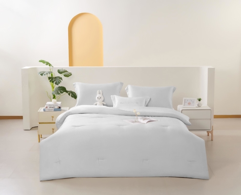 OEM Tencel Lyocell Comforter Set สีขาว สะดวกสบาย Twin Comforter Sets