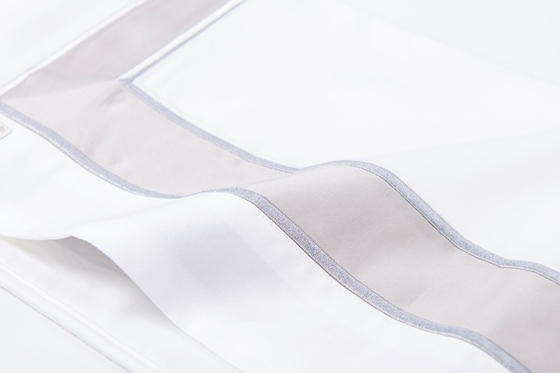 OEM ผ้าหมอนขีดขาว OEKO-TEX ผ้าหมอนขนาดกษัตริย์
