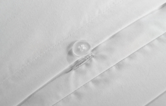 Seersucker Cotton Recycled Polyester Duvet Set เคลือบผ้าใบสีขาวที่มีความยั่งยืน
