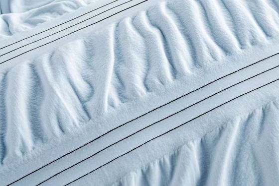 Seersucker Cotton Recycled Polyester Duvet Set Sustainable Light Blue ผ้าห่มครอบคลุมพระราชา