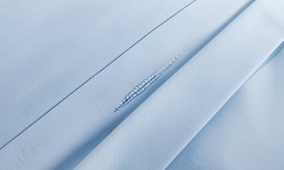 Seersucker Cotton Recycled Polyester Duvet Set Sustainable Light Blue ผ้าห่มครอบคลุมพระราชา