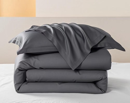 ชุดผ้าปูที่นอน Tencel Lyocell OEM สีเทาเข้ม สบาย ชุดผ้าปูที่นอนขนาด Twin